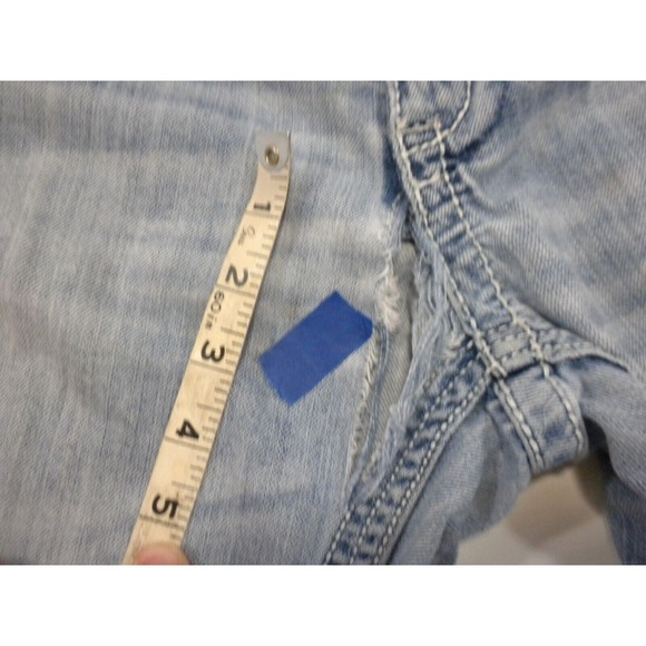 BKE Jeans Mens 33x32‎ Long Jake Sawmill Blue Denim Straight Mid Rise Destroyed - Picture 1 of 16